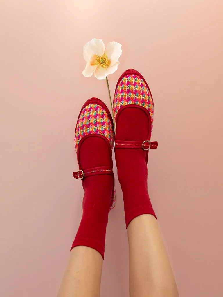 Flagelus Psychodelic Mary Jane Pink pantofi rafie multicolor