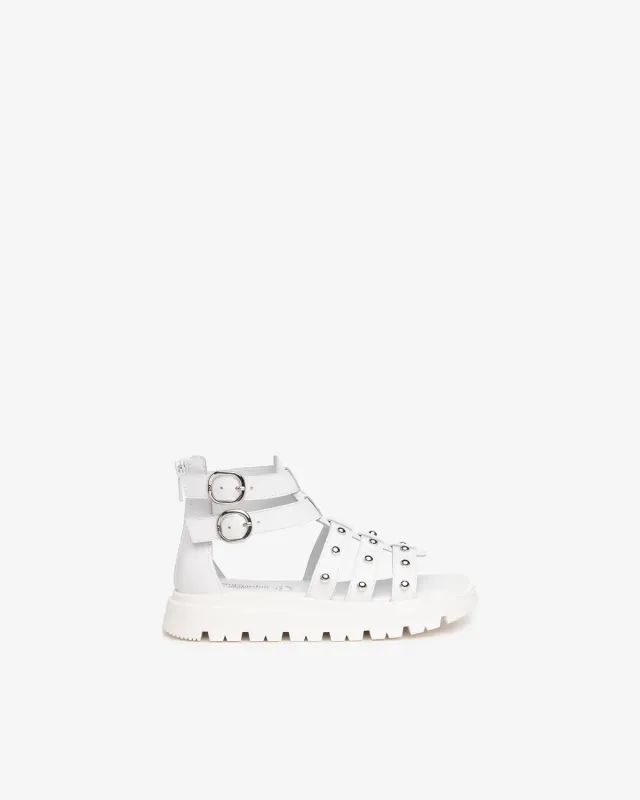 NeroGiardini sandale fete piele gladiator cu fermoar