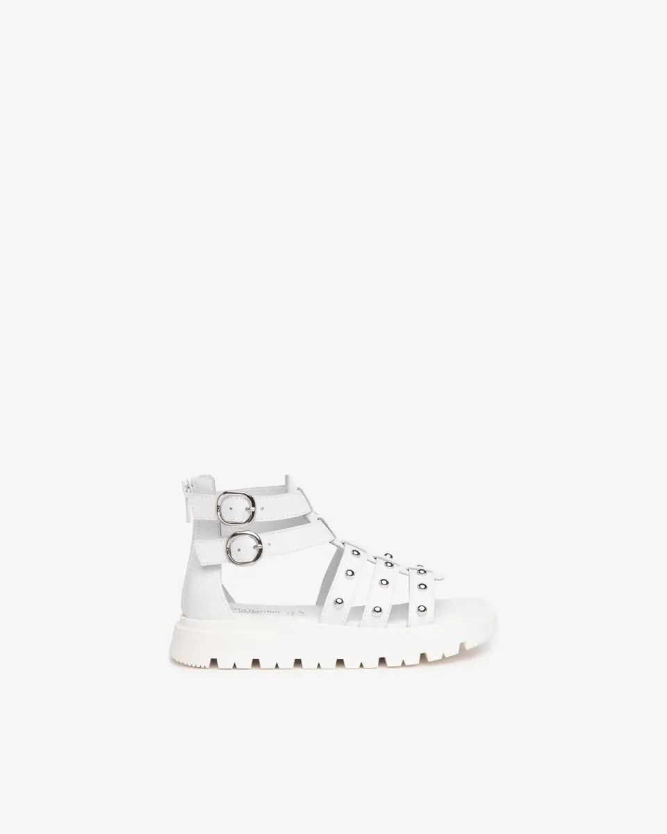 NeroGiardini sandale fete piele gladiator cu fermoar