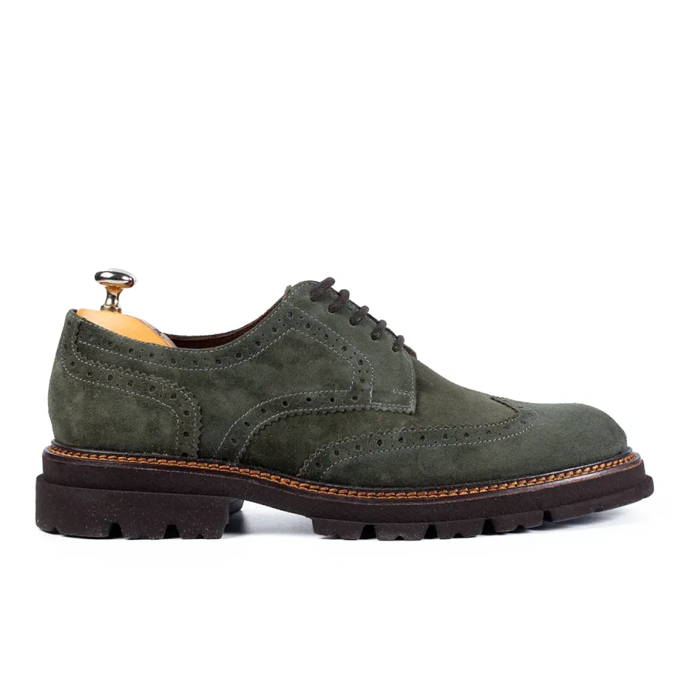Lucas Shoes Elegant 550 pantofi piele verde velur
