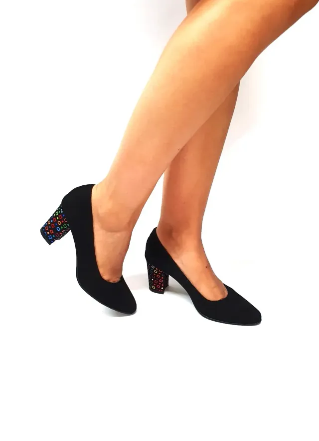 Catinca Shoes R7 NAPC pantofi piele antilopa negri