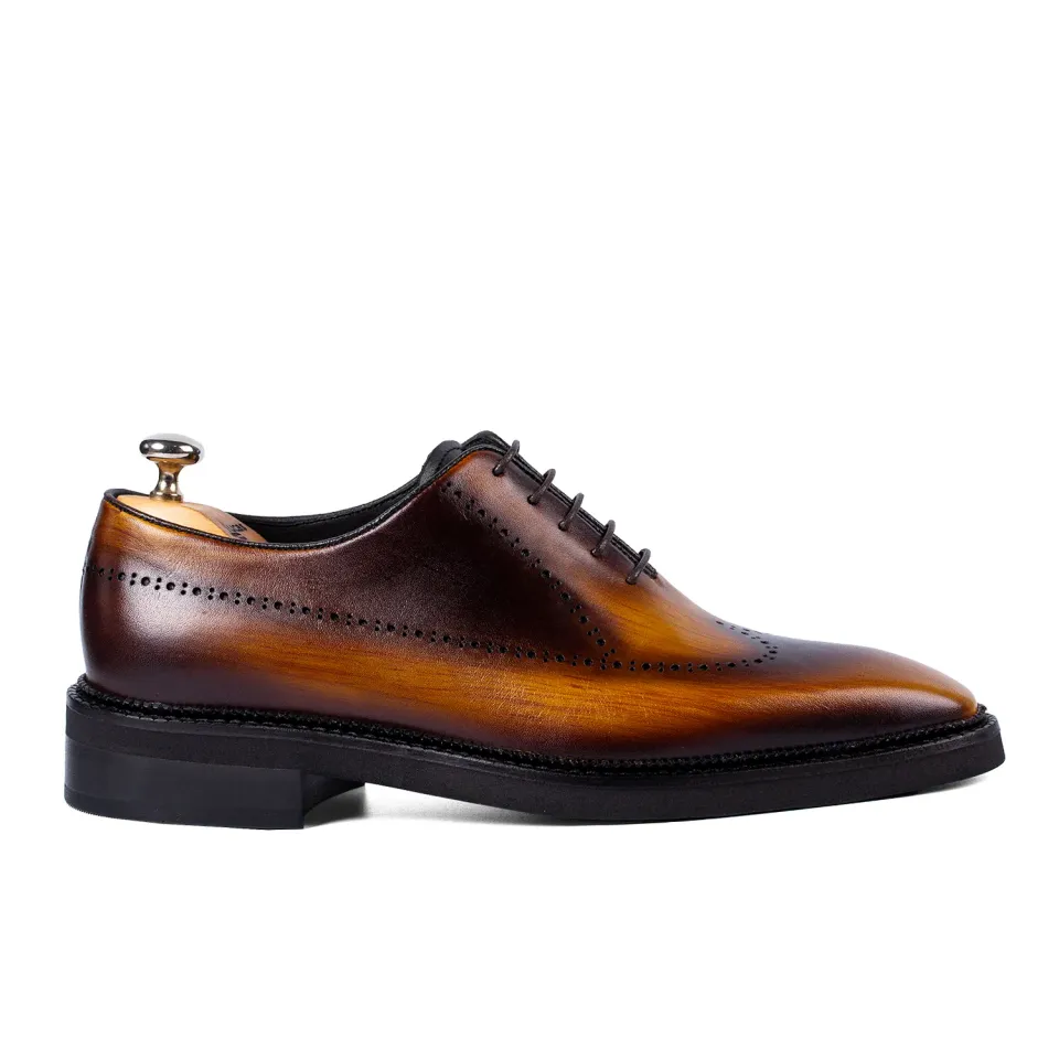 Lucas Shoes Elegant 906 pantofi yellow patina piele naturala