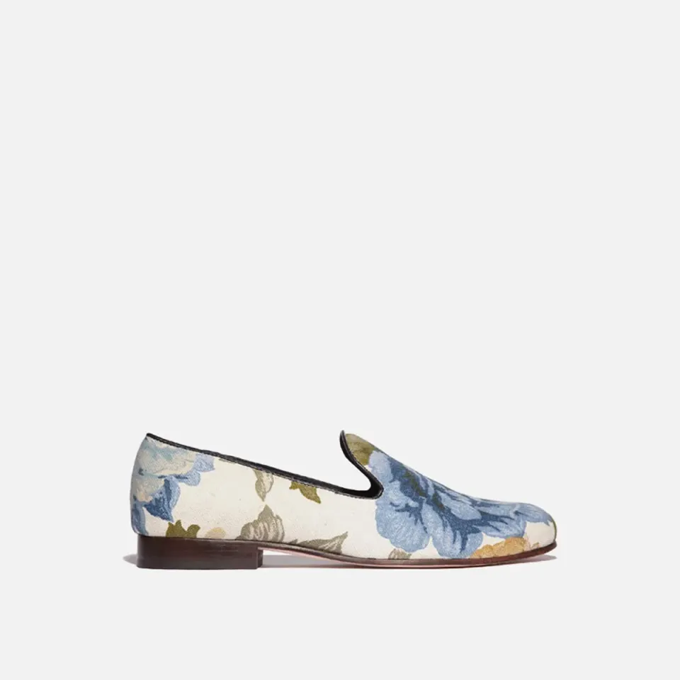 Cecilia Bringheli Positano mocasini bumbac cu flori