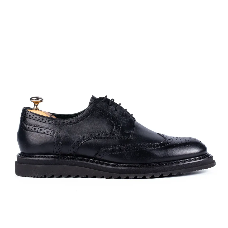 Lucas Shoes 555 Box Black pantofi casual negri piele