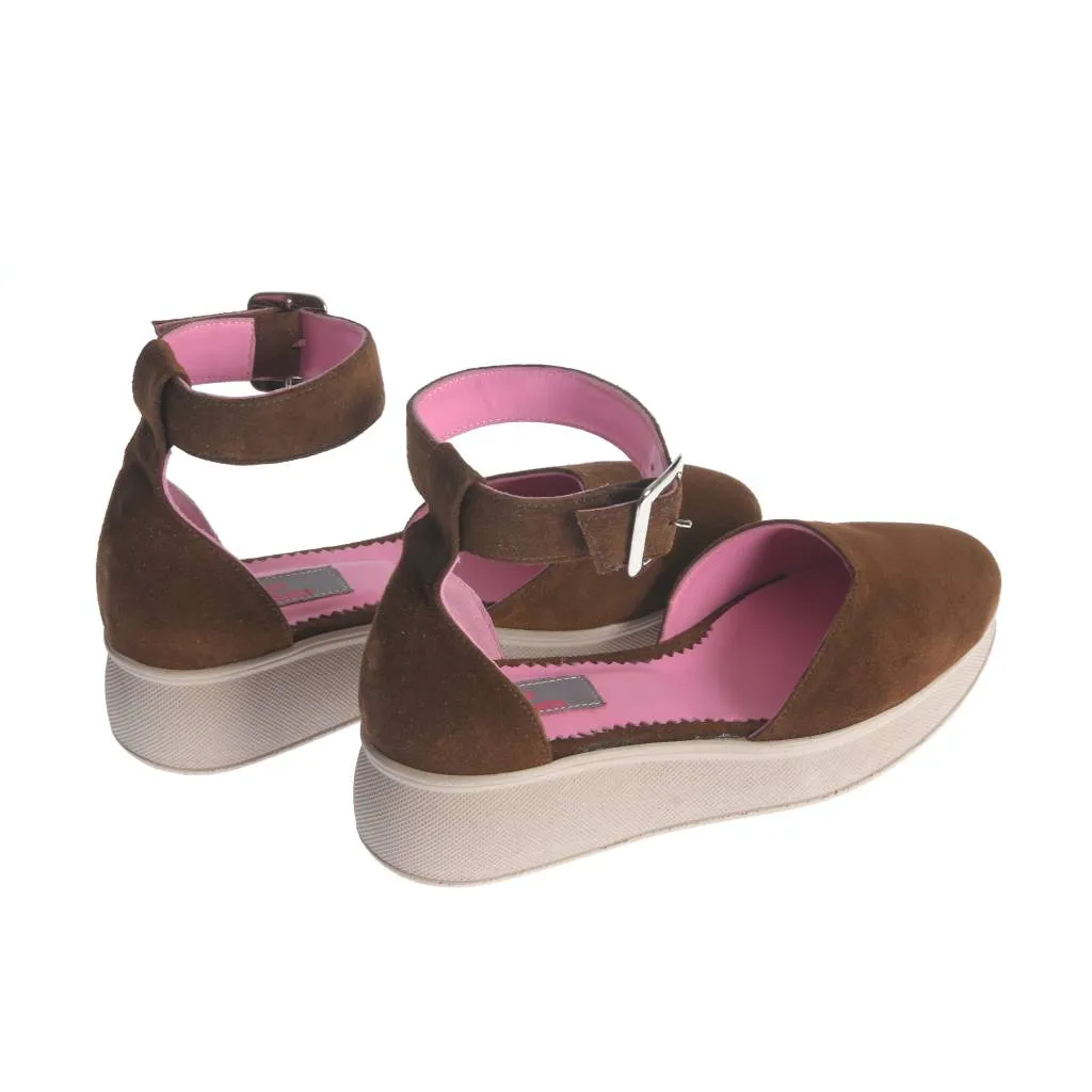 Ana Urbana Shoes Minneapolis balerini maro-roz platformă