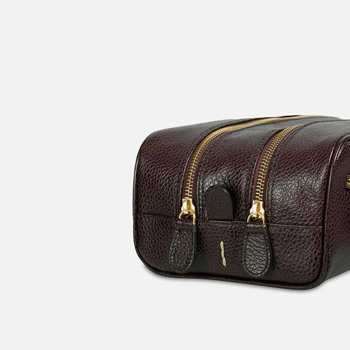 Cecilia Bringheli Laguna necessaire piele maro închis 2 fermoare