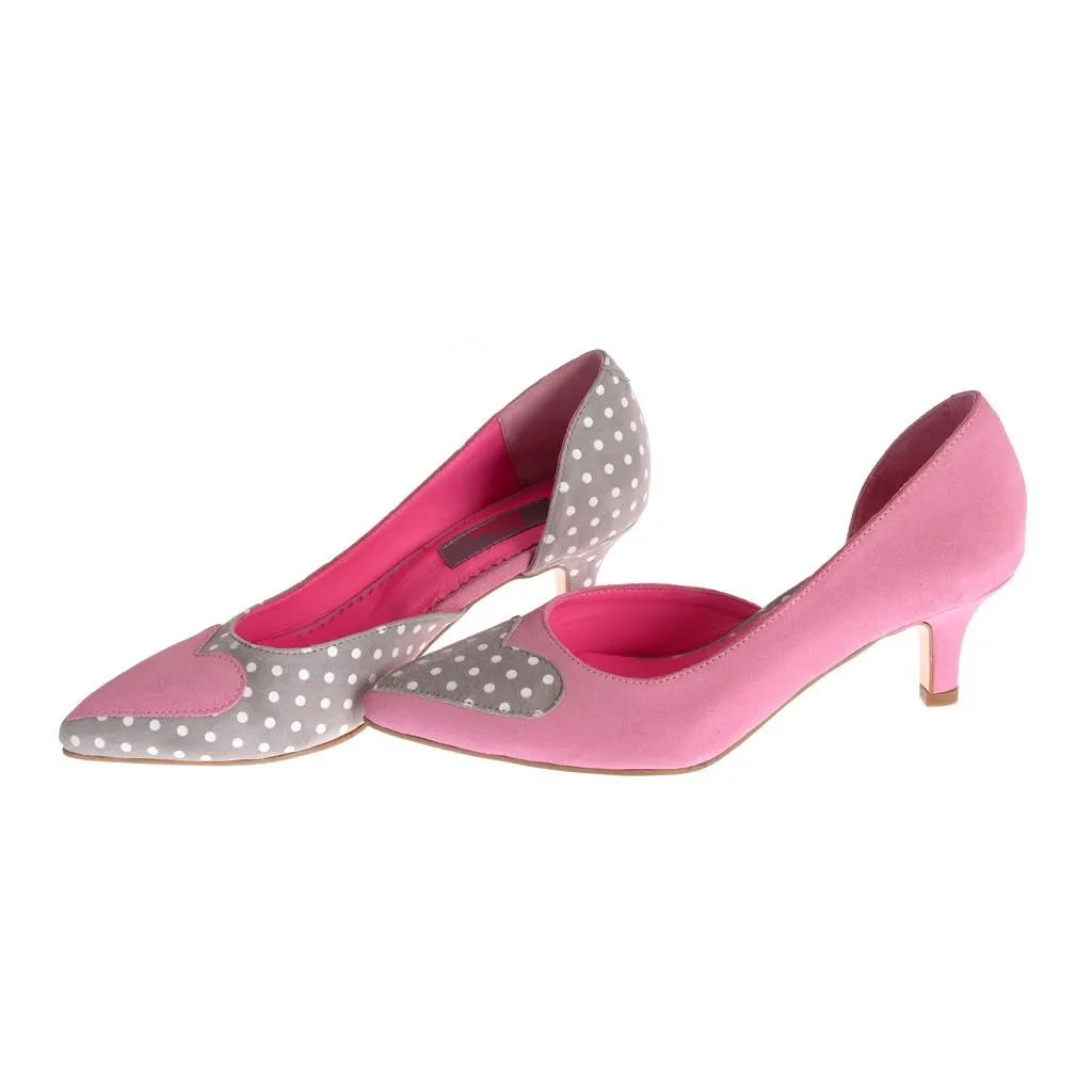 Ana Urbana Shoes Seattle pantofi roz-gri toc mic