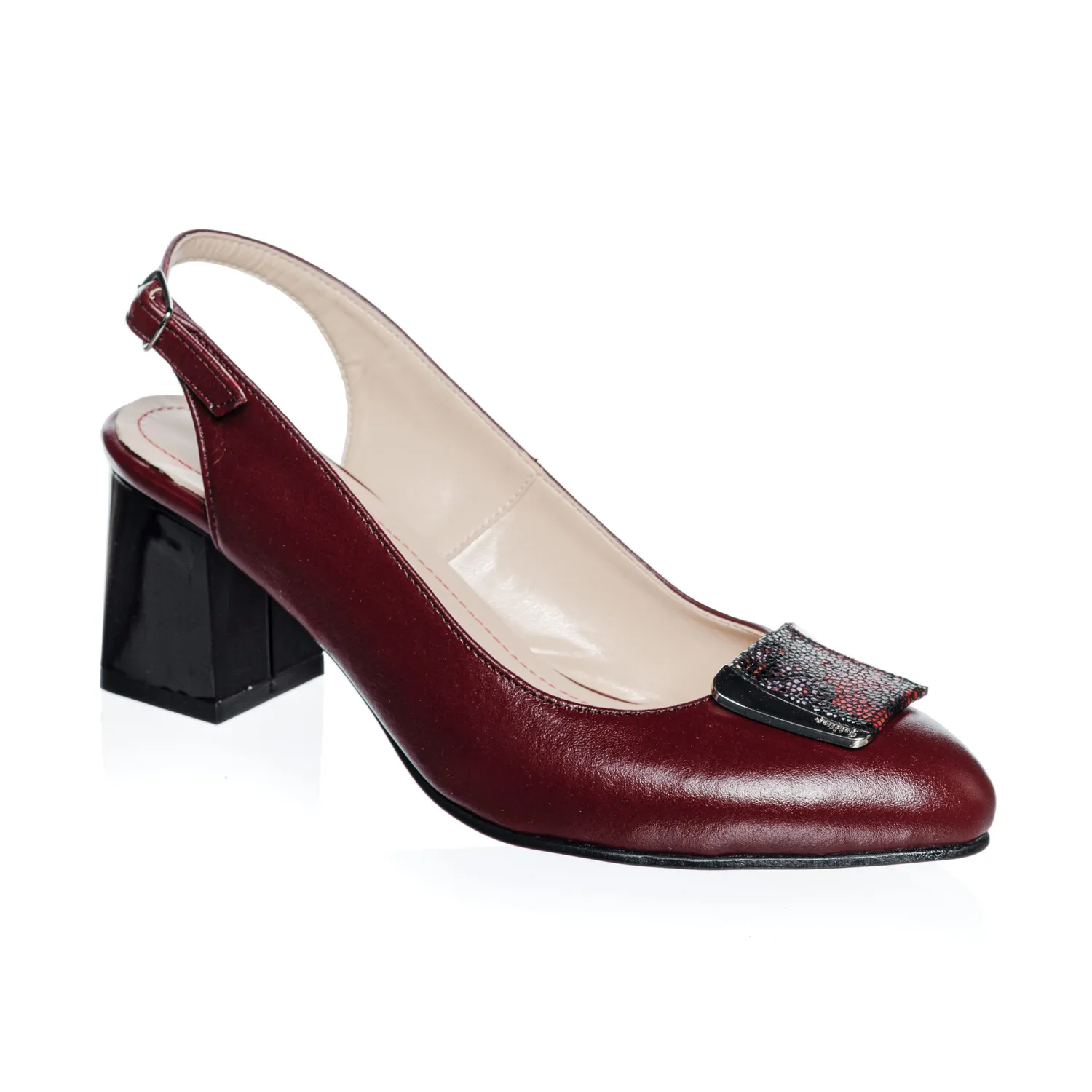 Catinca Shoes D30 BBF sandale dama piele bordo flori