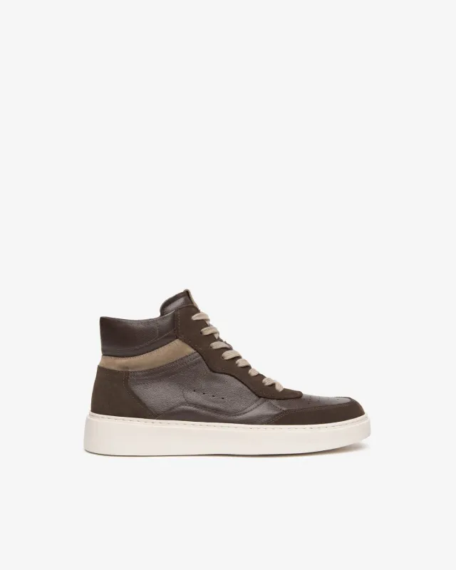 NeroGiardini sneakers inalti barbati piele cu fermoar