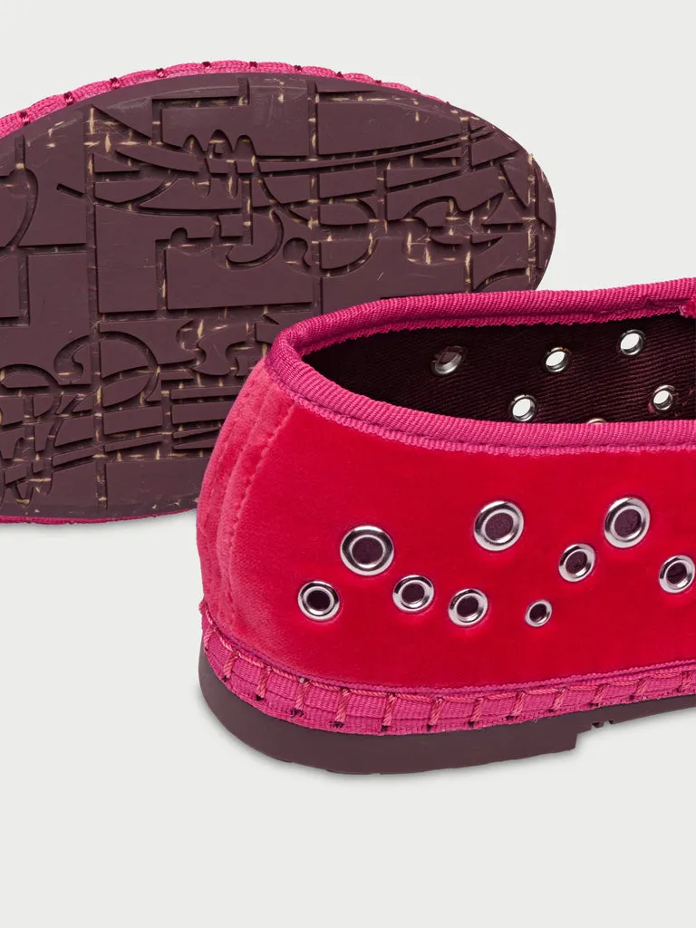Flagelus Ophelia Pink balerini roz catifea