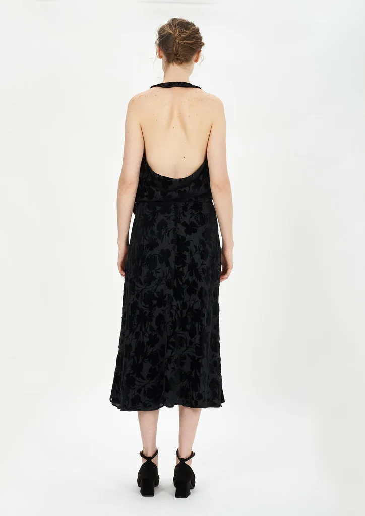 Flagelus Ginevra top halter negru catifea