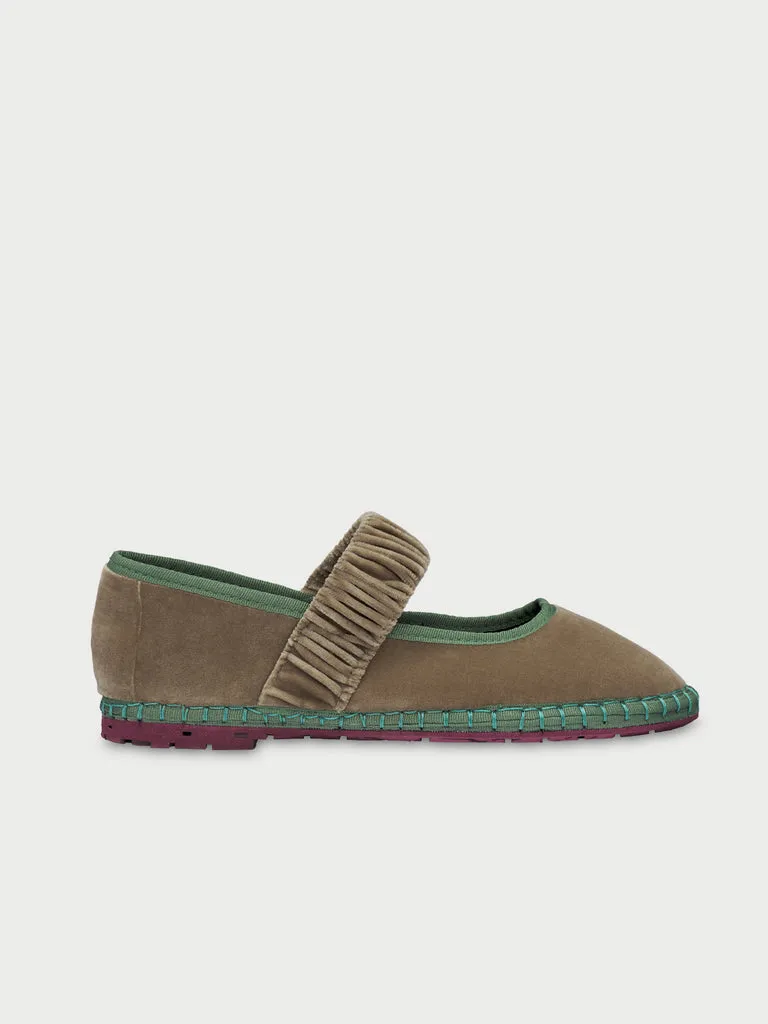 Flagelus Mafalda Mossy pantofi maro catifea