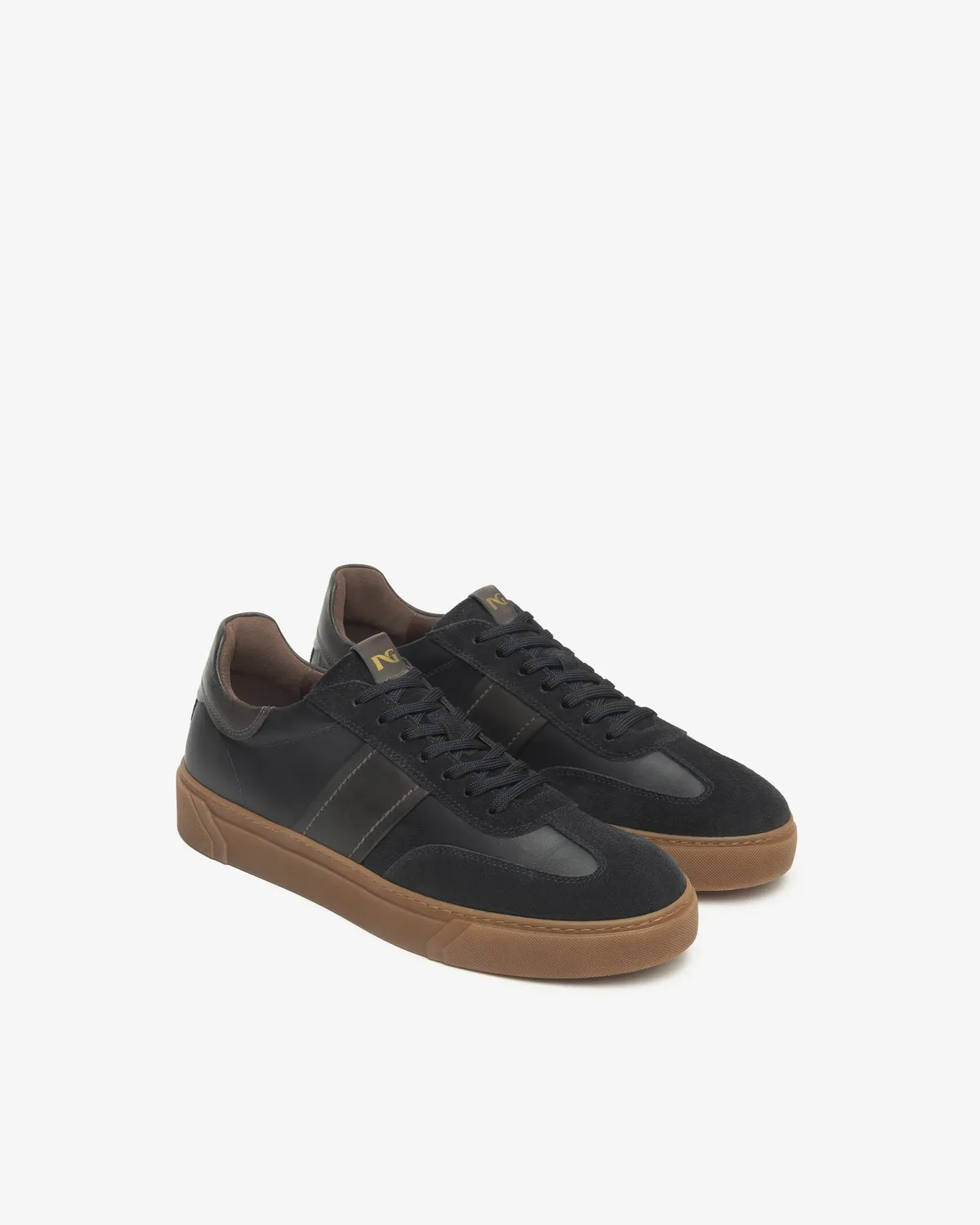 Sneakers barbati NeroGiardini piele intoarsa bleumarin
