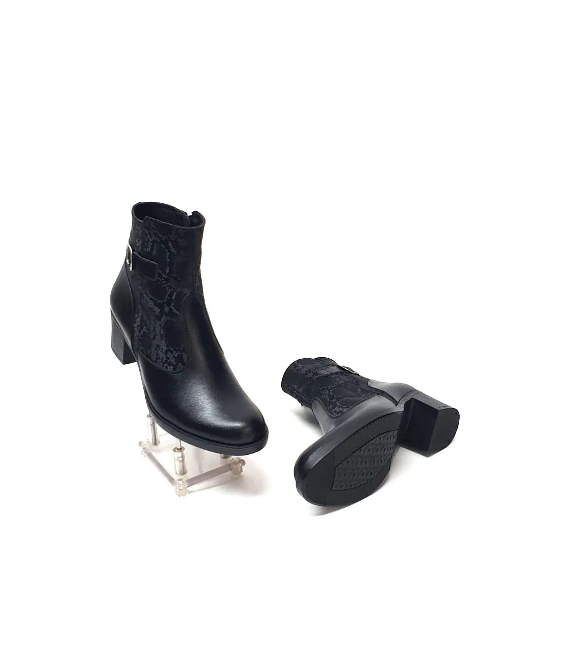 Catinca Shoes GX52 NBSN ghete dama piele negru sarpe