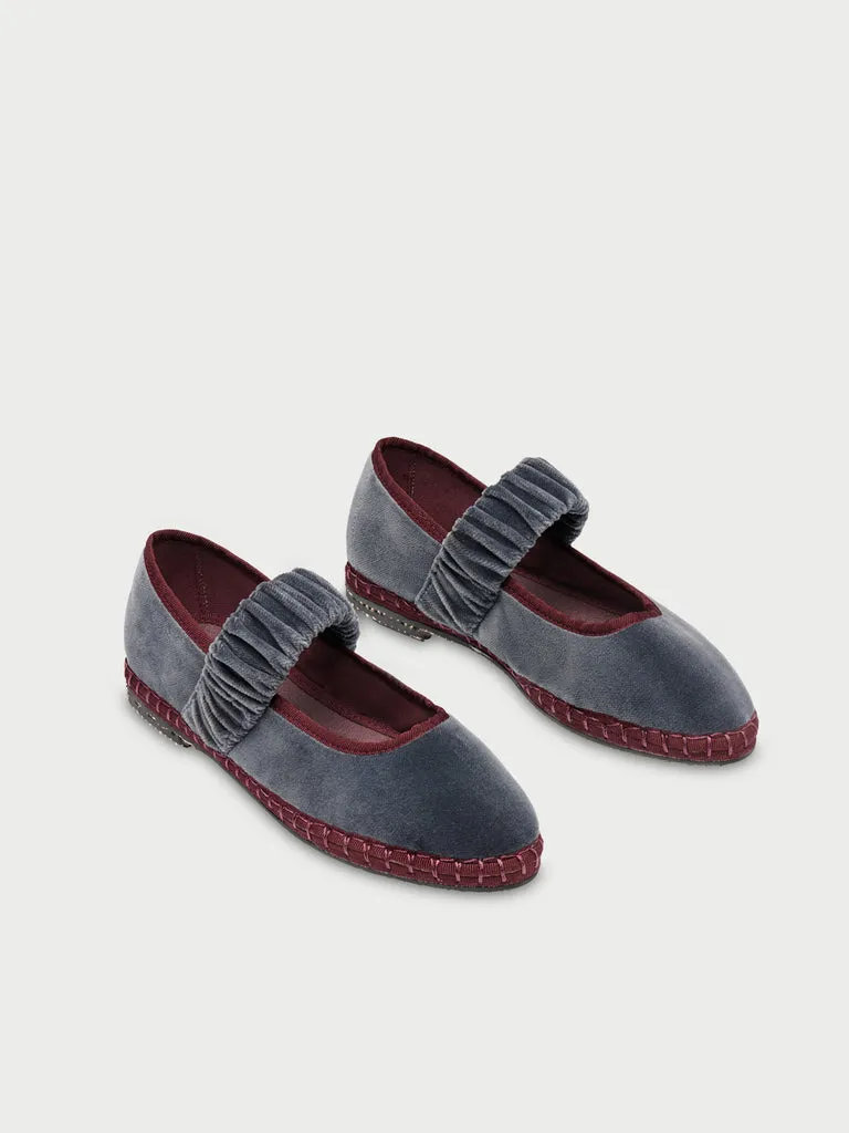 Flagelus Mafalda Double Grey pantofi gri catifea