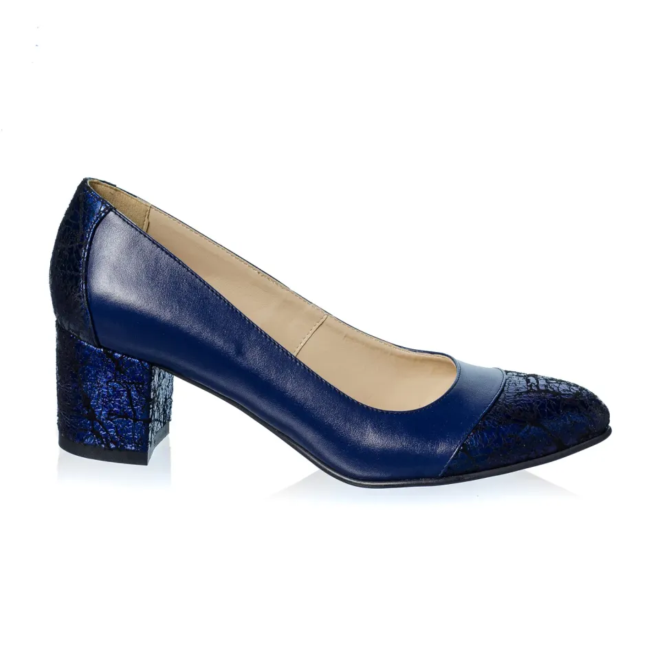 Catinca Shoes A5 BSB pantofi dama piele blue straveziu
