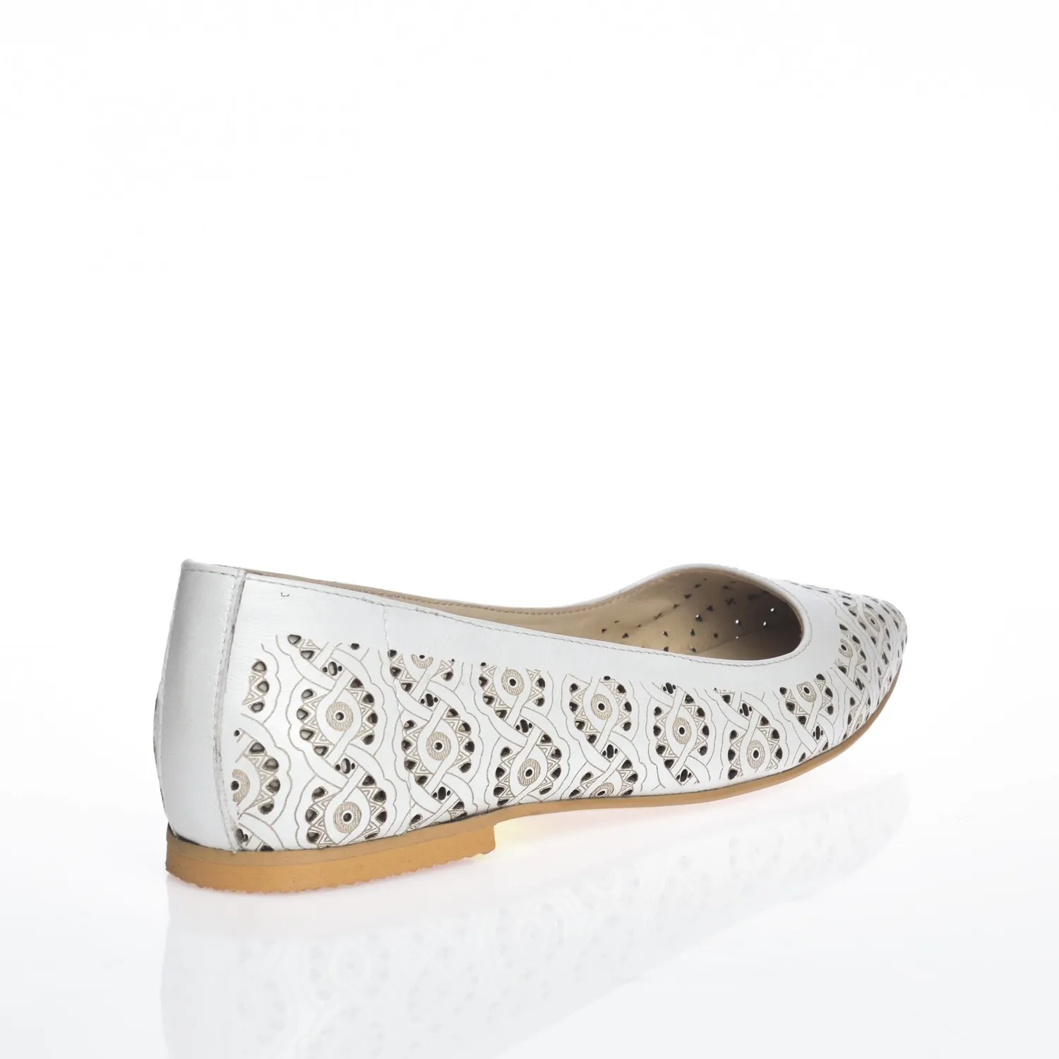 Catinca Shoes ST A balerini piele naturala alb stileto