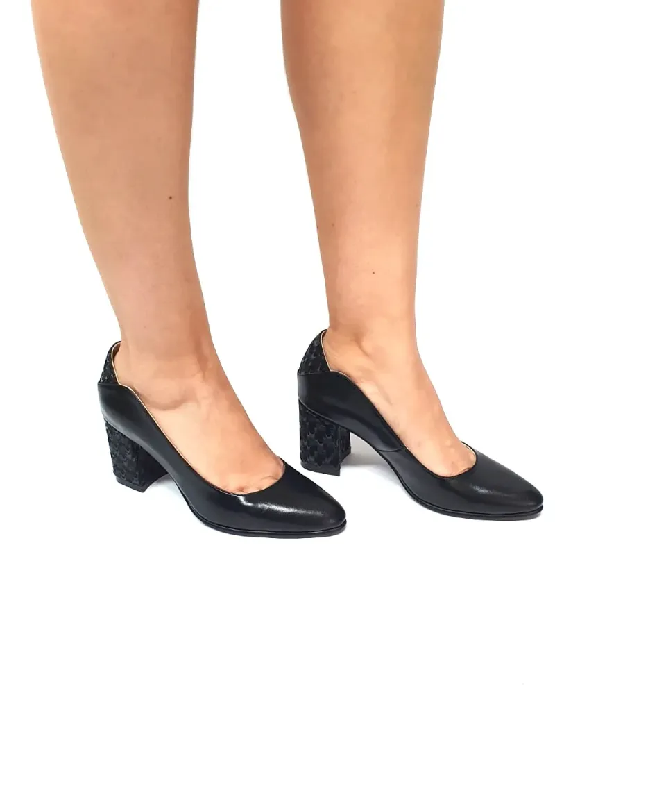 Catinca Shoes R9 NBN3D pantofi damă negru box piele naturală