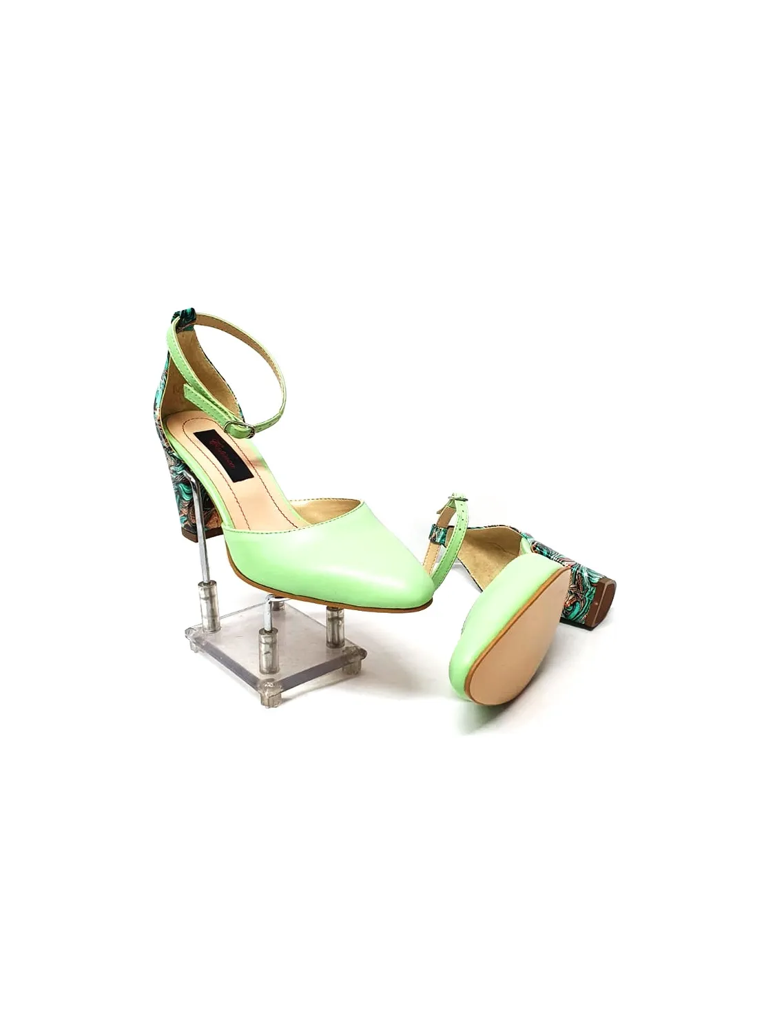 Catinca Shoes D14 VPV sandale piele vernil pictura verde