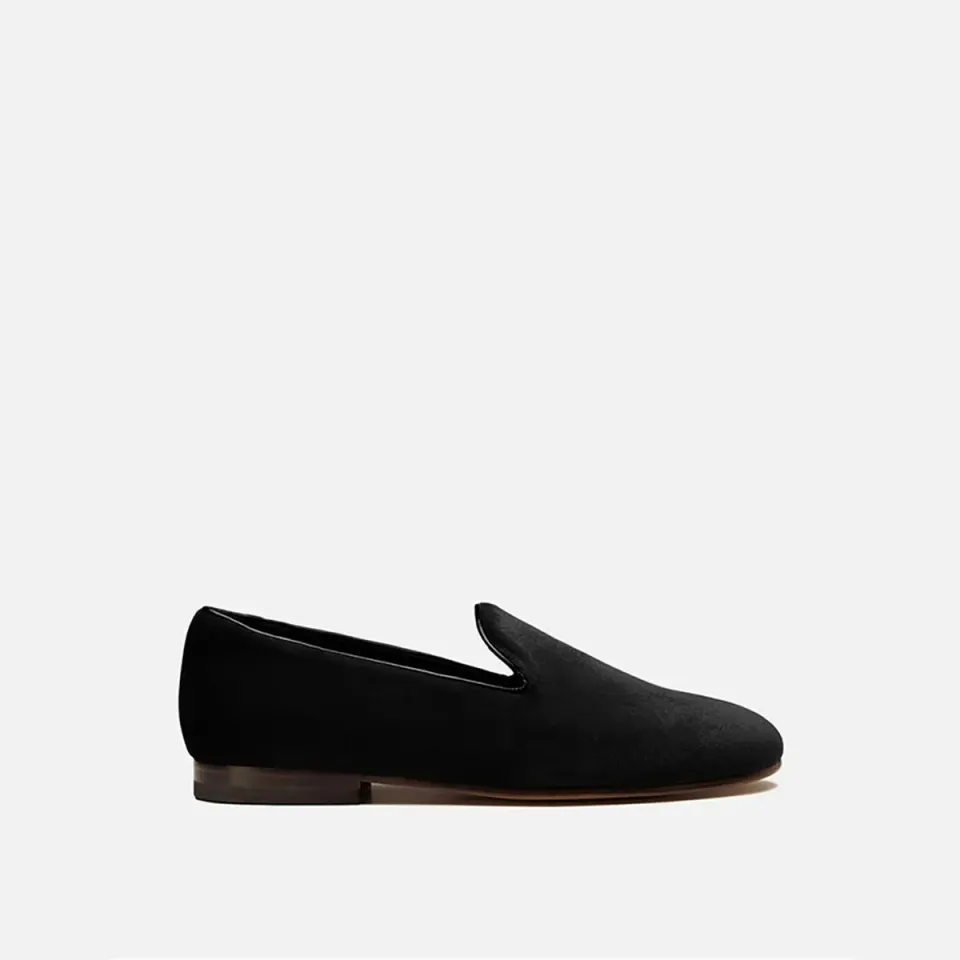 Cecilia Bringheli Positano pantofi slip-on catifea neagră