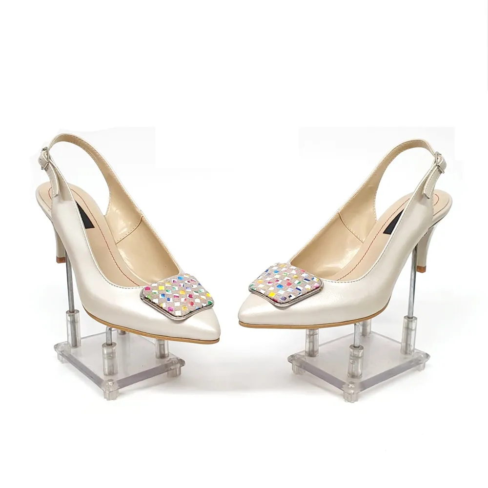 Catinca Shoes D22 BSPM sandale piele bej sidef multicolore