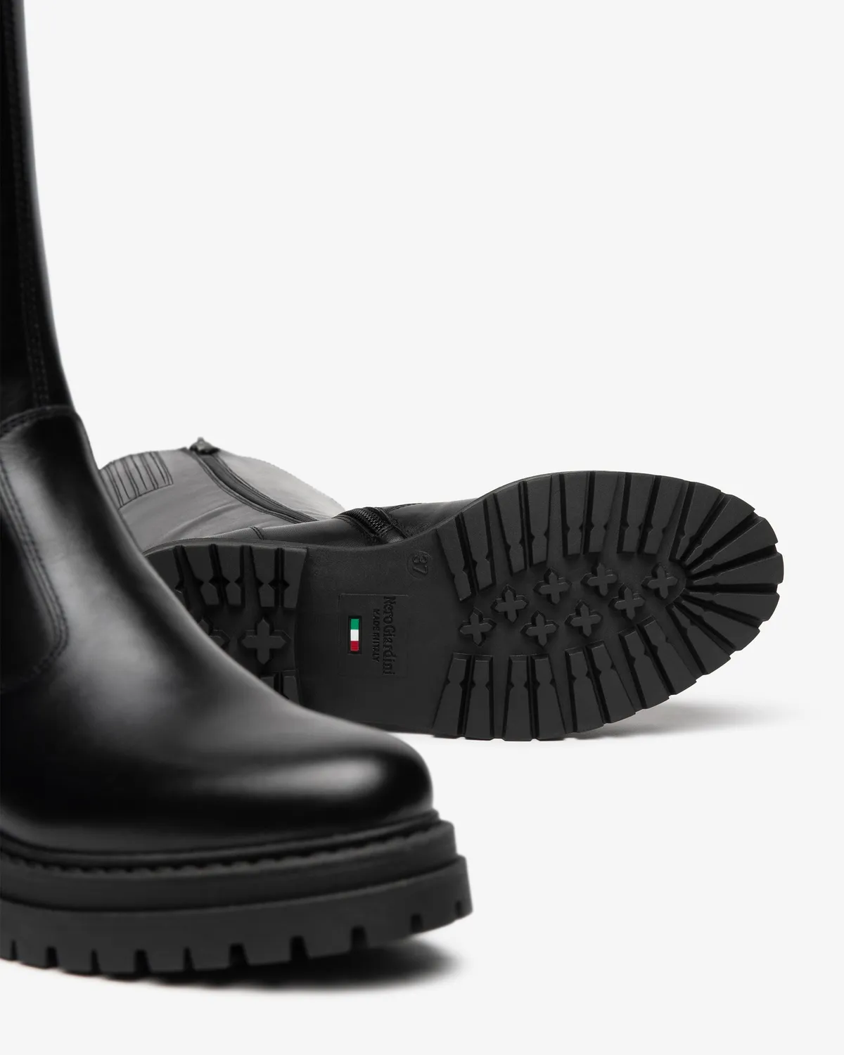 NeroGiardini cizme piele dama toc 4 cm fermoar