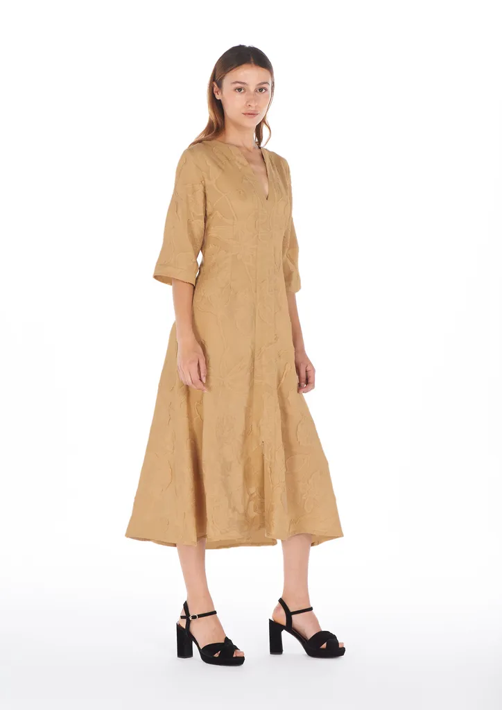 Flagelus Yao Camel caftan bej lung