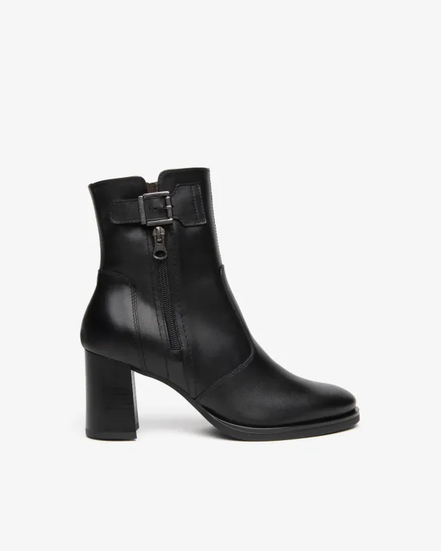 Botine dama NeroGiardini piele toc 75 mm catarama