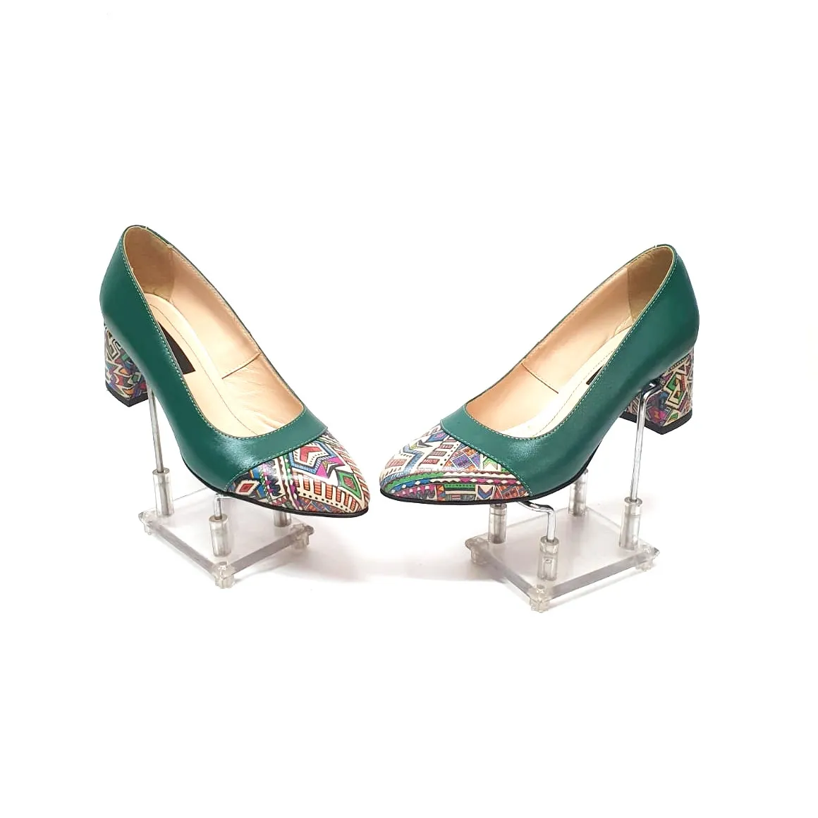 Catinca Shoes A3 VBT pantofi dama piele verde traditional