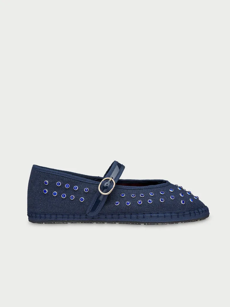 Flagelus Mae Rostova balerini denim bleumarin