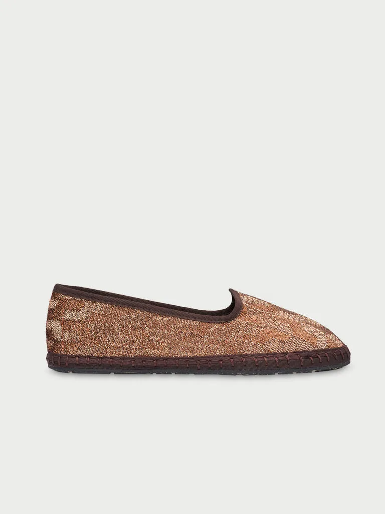 Flagelus Winston pantofi slipper bronz lurex