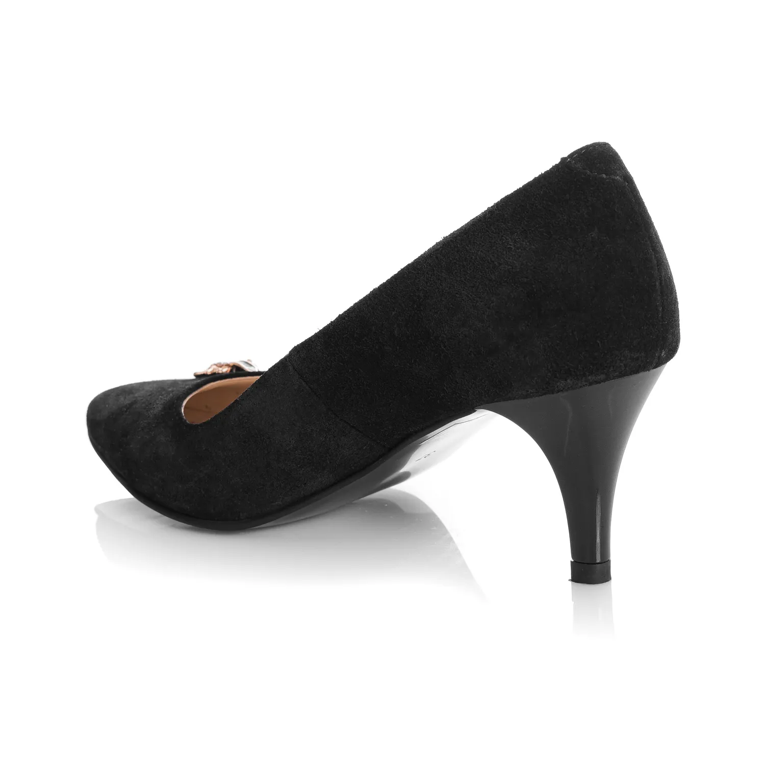 Catinca Shoes A43 NA pantofi damă negru antilopă piele