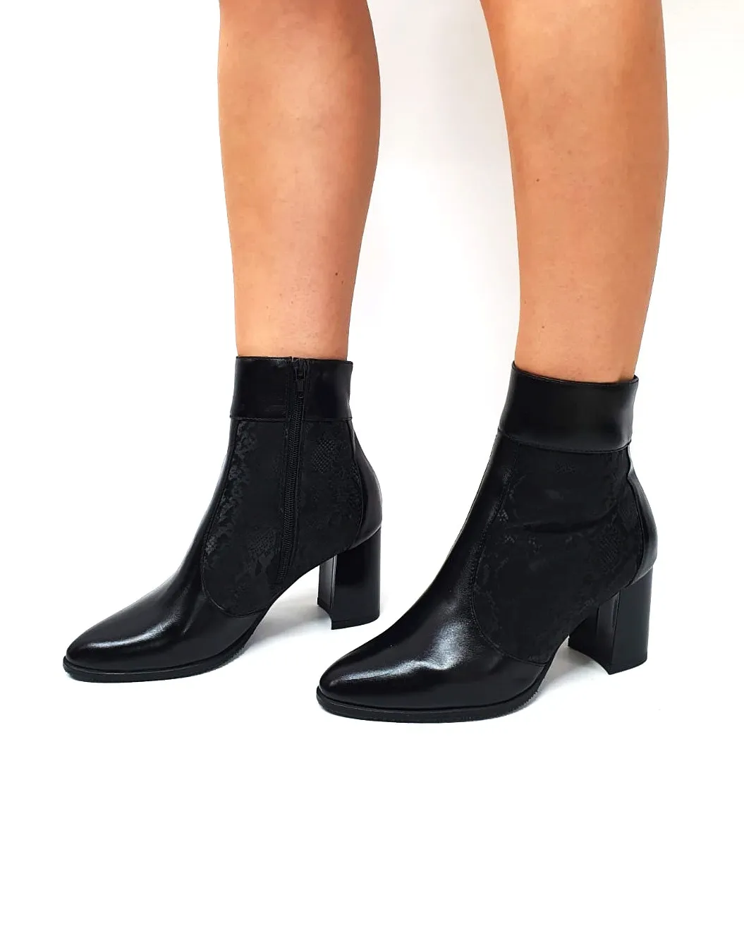 Catinca Shoes GX32 NBCN ghete piele negru croco