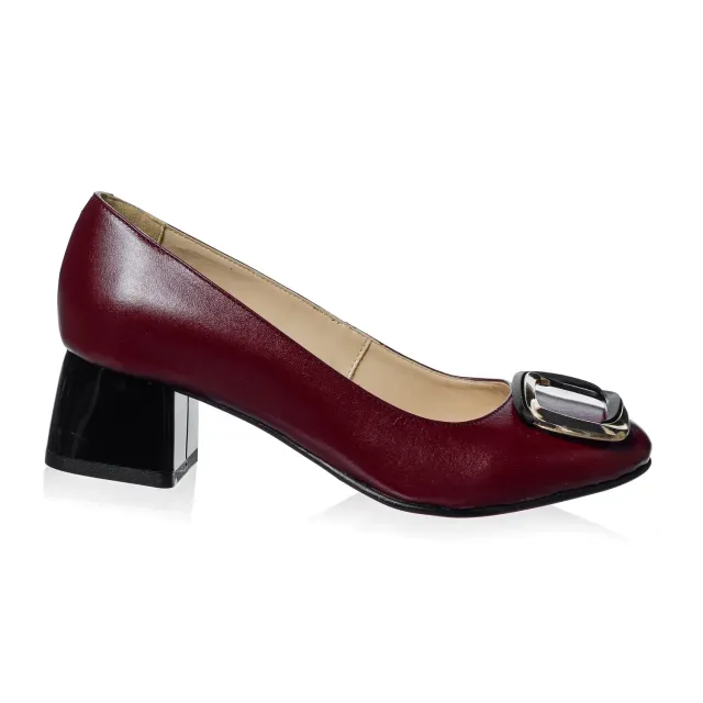 Catinca Shoes Bordo Box A40 B pantofi dama piele bordo
