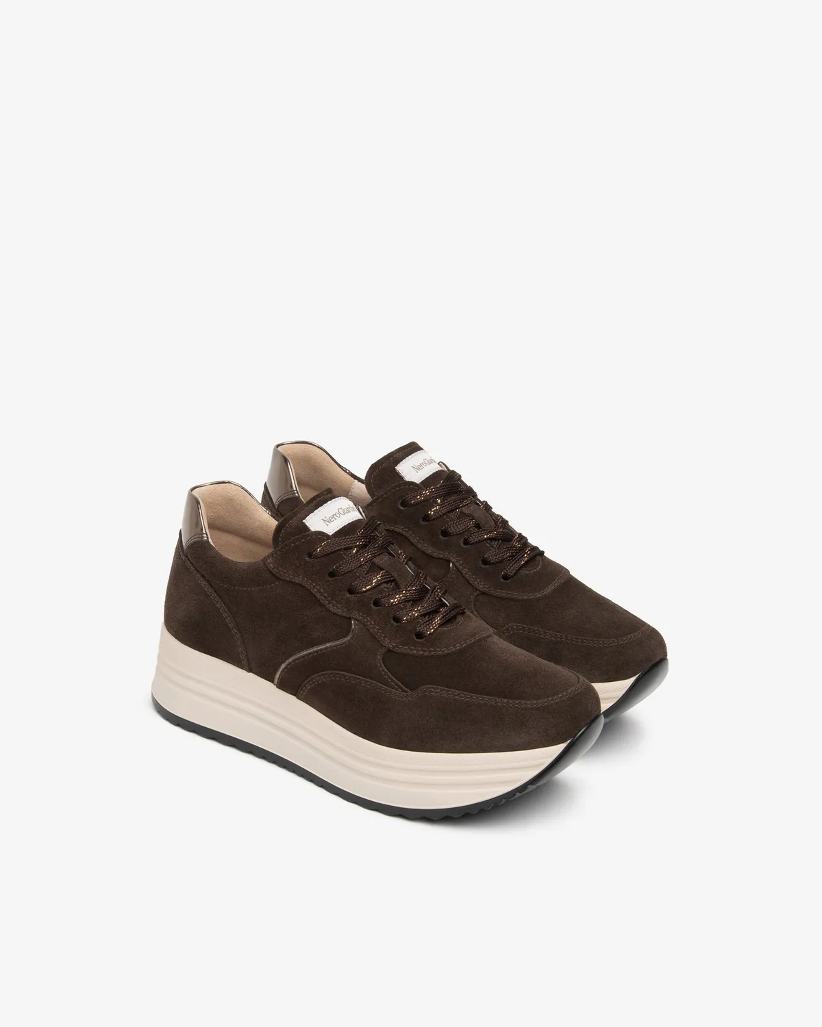 NeroGiardini sneakers platforma dama piele intoarsa 45mm