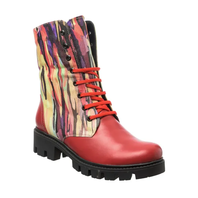 Catinca Shoes BC4 RBC bocanci piele naturala rosu box