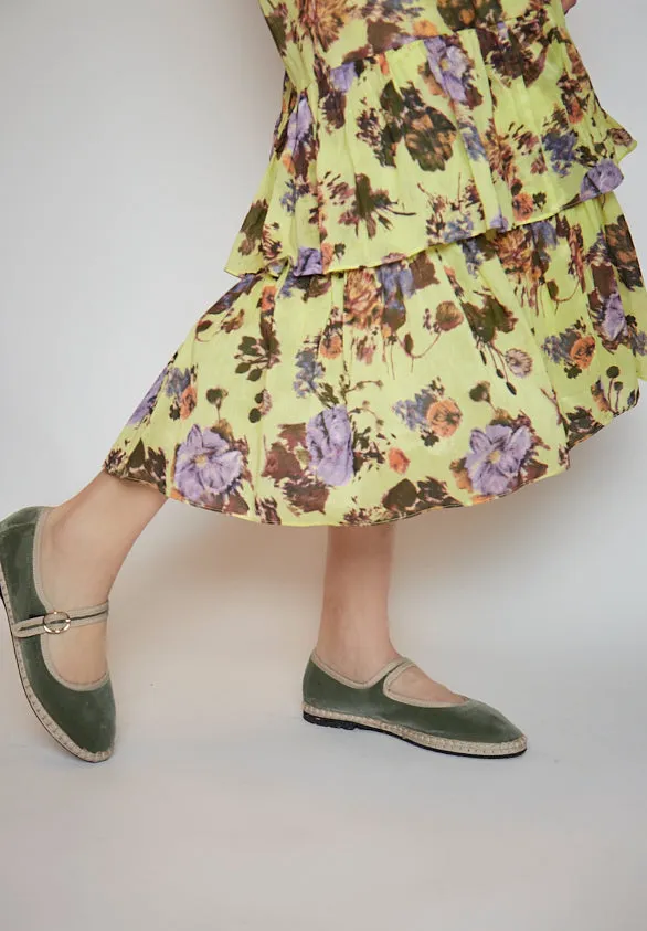 Flagelus Uta pantofi Mary Jane verde deschis