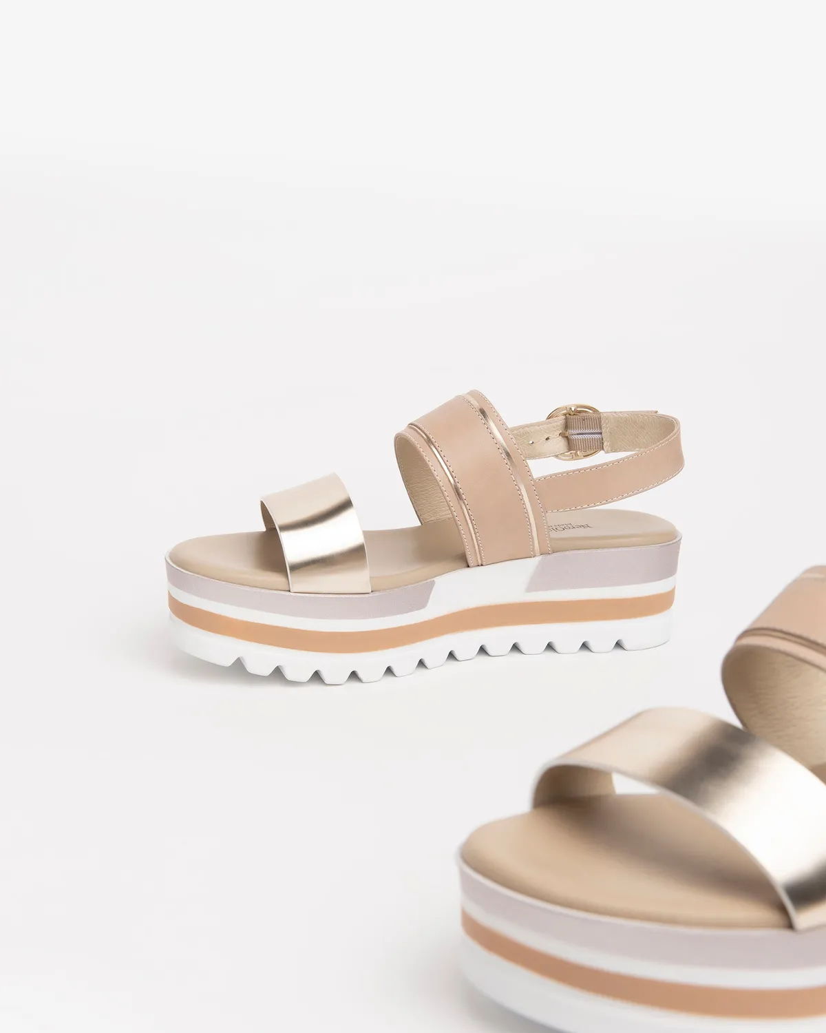 NeroGiardini sandale dama piele si material textil vara