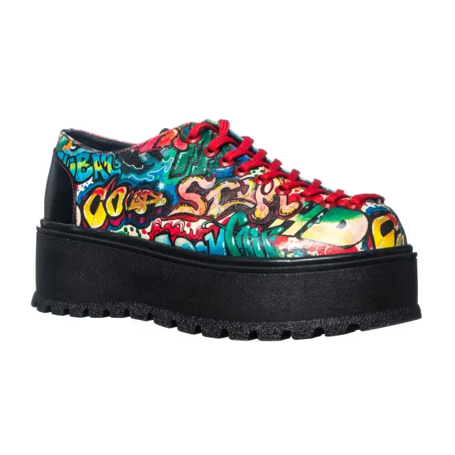 Catinca Shoes X2 NBG pantofi damă piele naturală negri graffiti