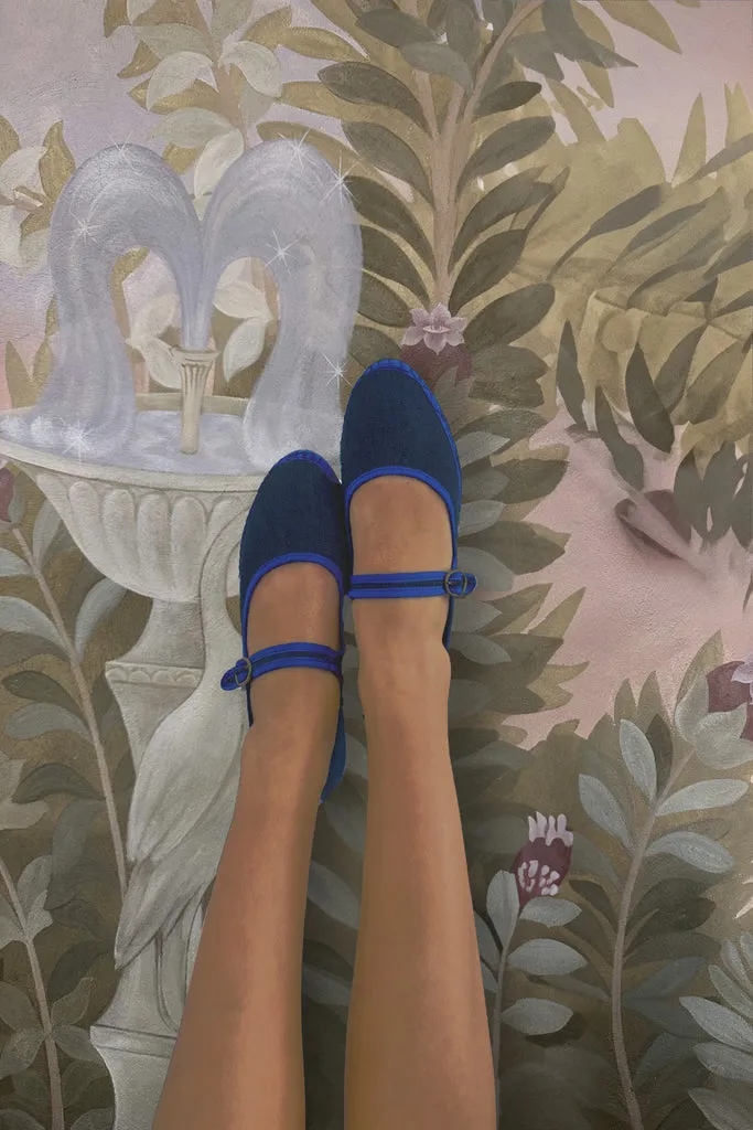 Flagelus Soshi pantofi mary jane denim albastru