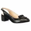 Catinca Shoes A85 NF sandale dama piele naturala negru flori