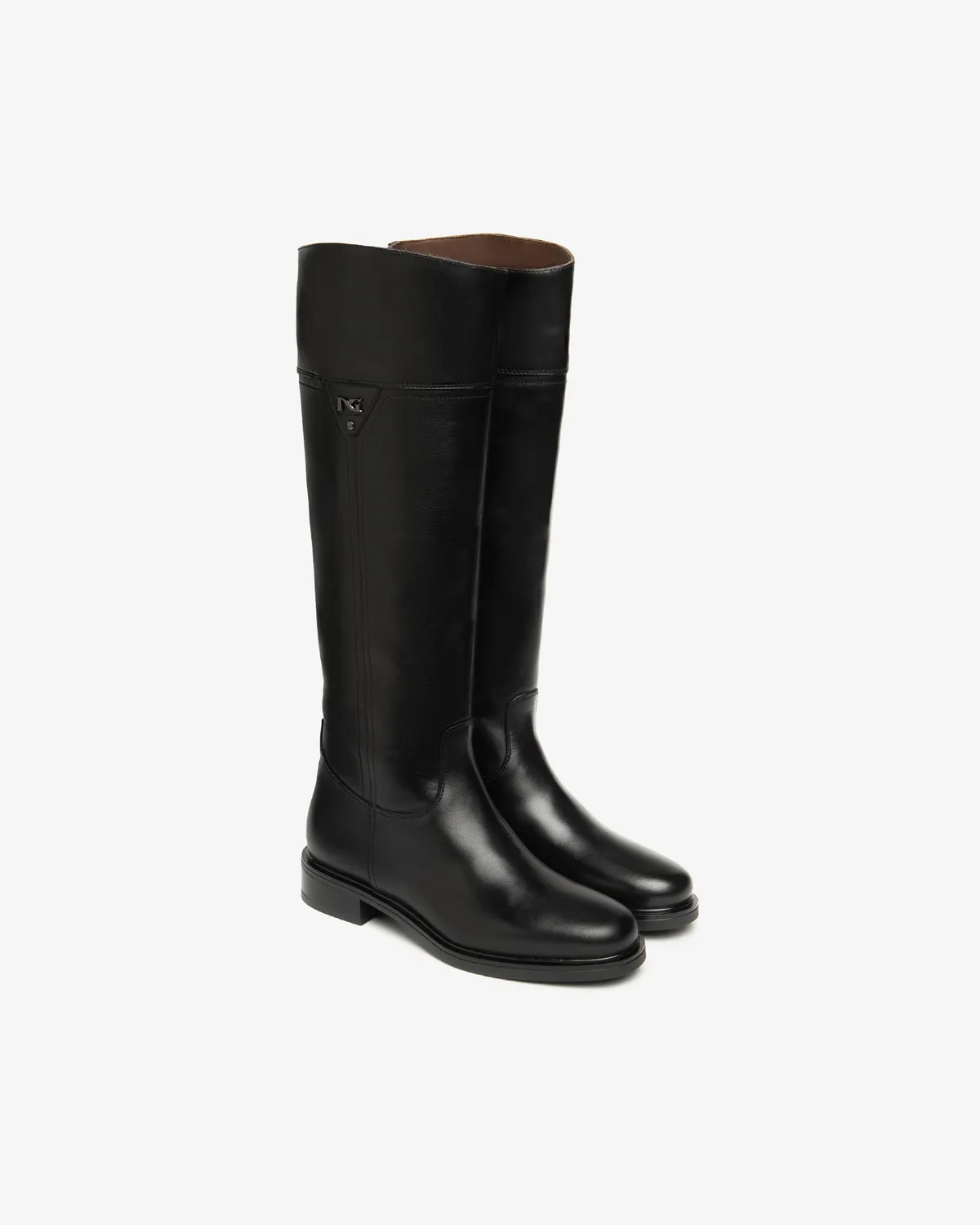 NeroGiardini Cizme Piele Dama cu Bareta Toc Stabil 30 mm