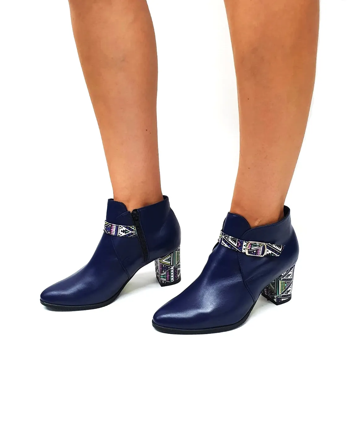 Catinca Shoes GX35 BT botine dama piele bleumarin