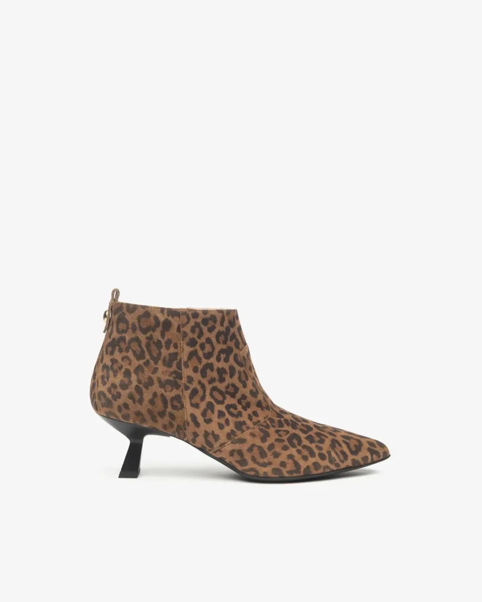 NeroGiardini botine dama piele intoarsa animal print