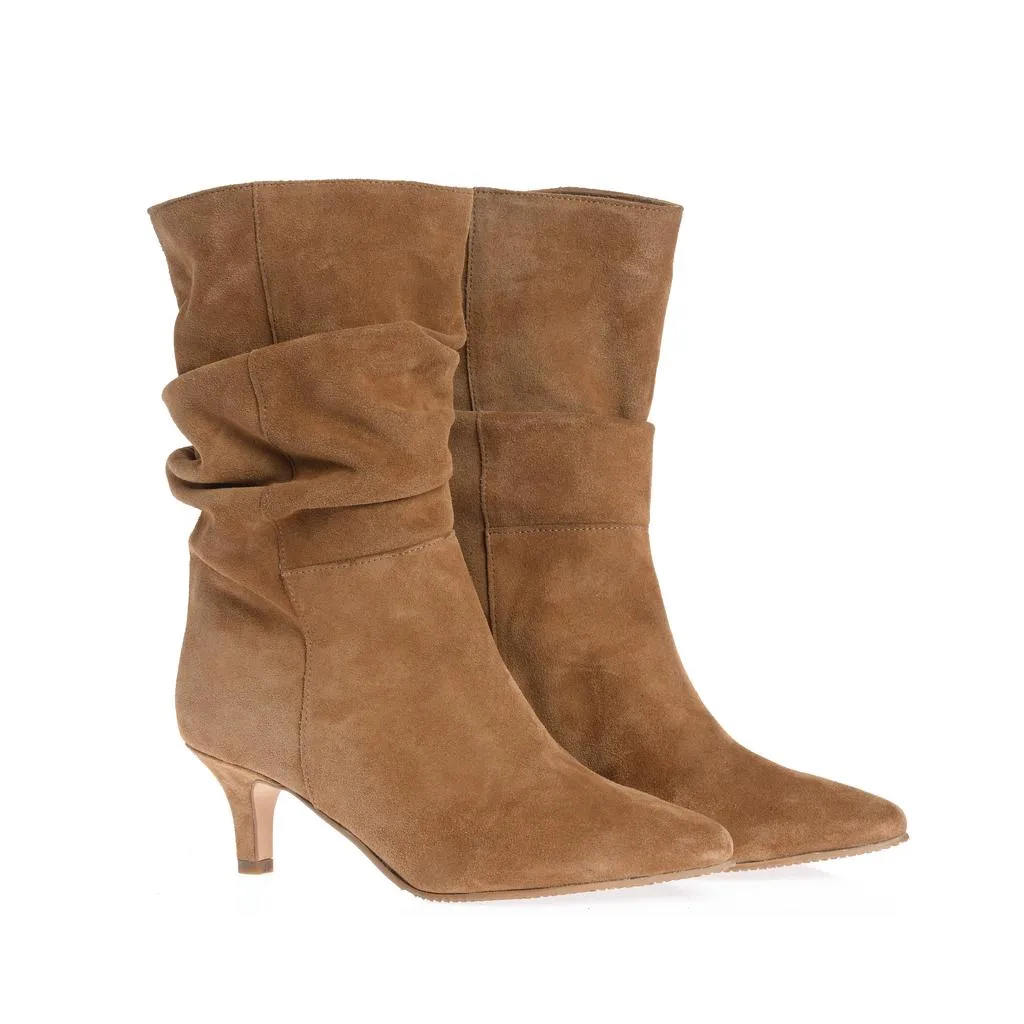 Ana Urbana Shoes Amelia cizme camel piele întoarsă