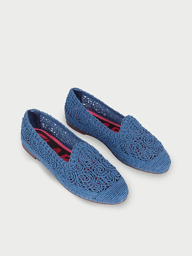 Flagelus Kyra Slipper Breeze Blue papuci brodati