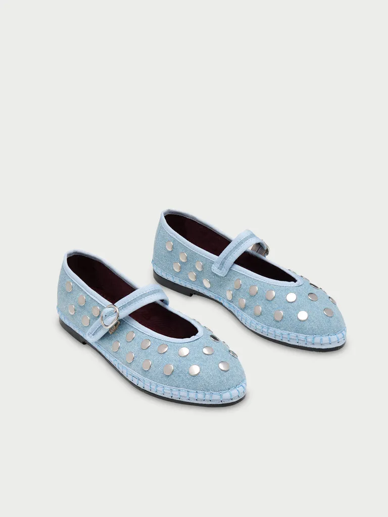 Flagelus Mae Silver Light Denim balerini denim