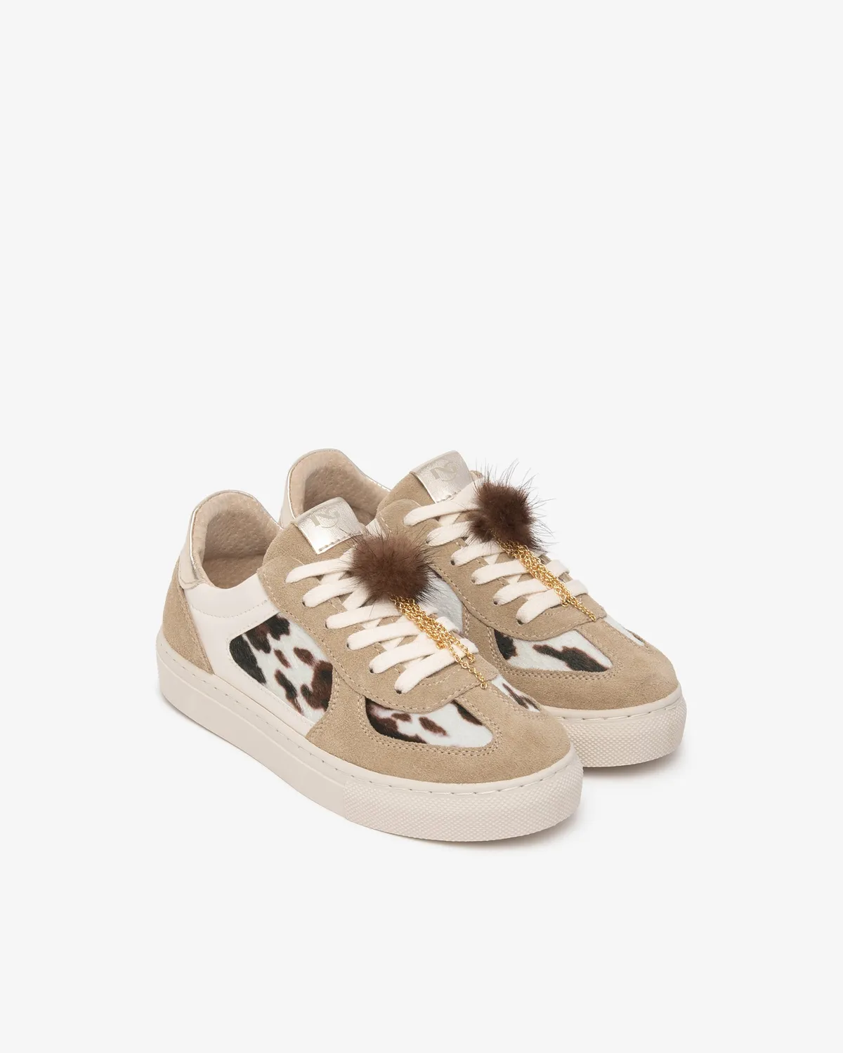 NeroGiardini sneakers fete velur cu pompon