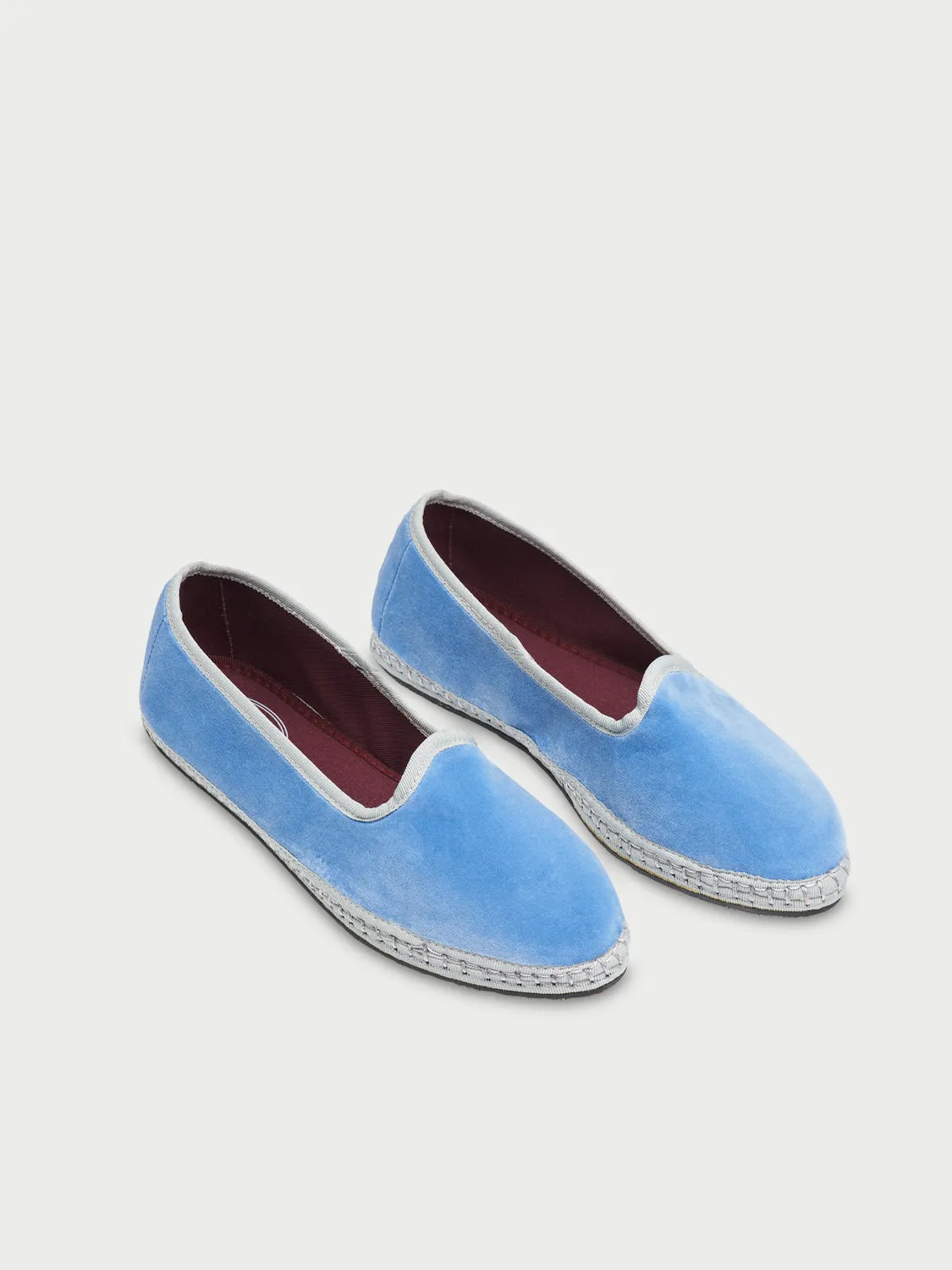 Flagelus Sandrine pantofi catifea bleu deschis