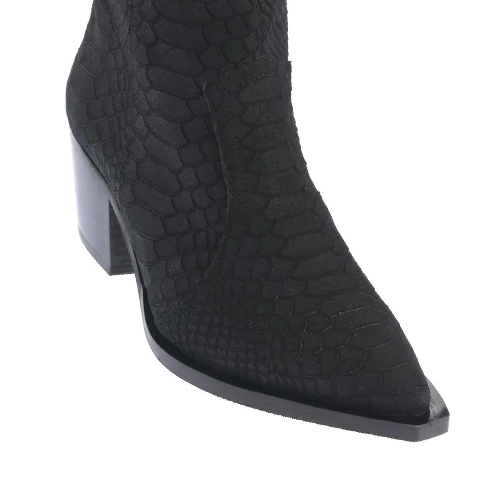 Ana Urbana Cataleea ciocate piele negru toc gros